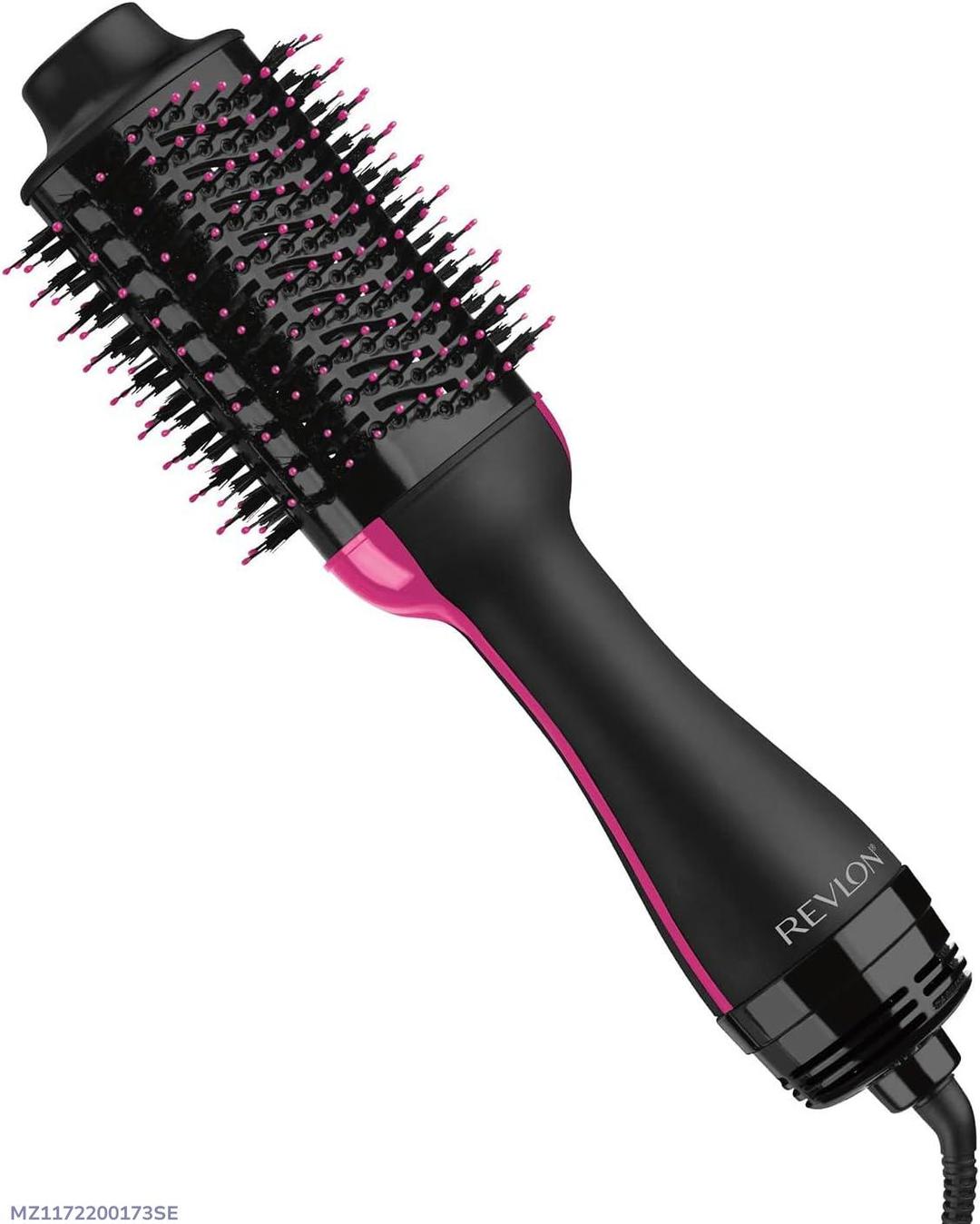Salon Smooth Hot Air Dryer Brush – Black & Pink ABS Lightweight Hair Styler